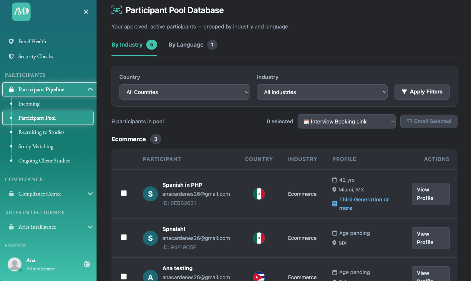 Admin restricted security platform interface dashboard