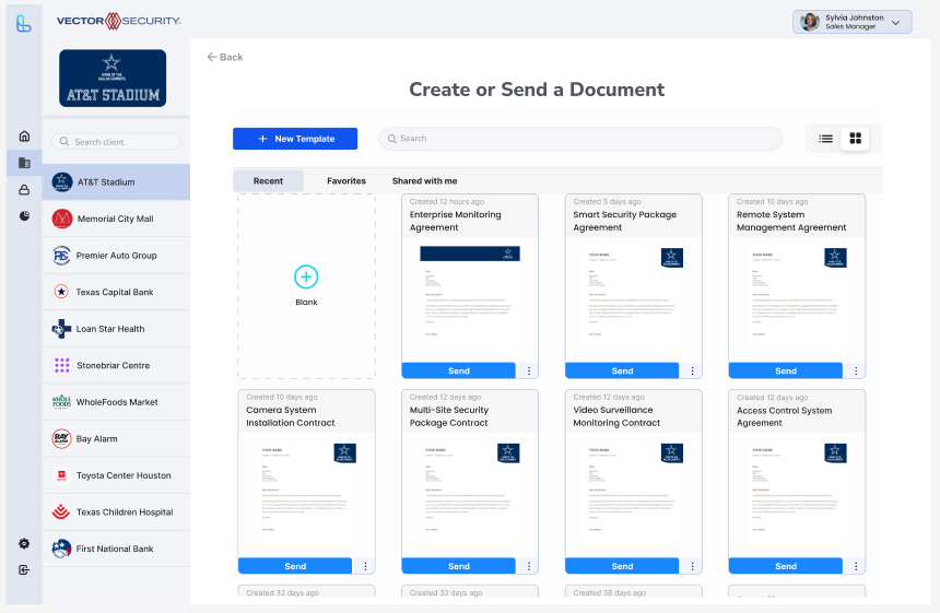 Global search contract retrieval interface